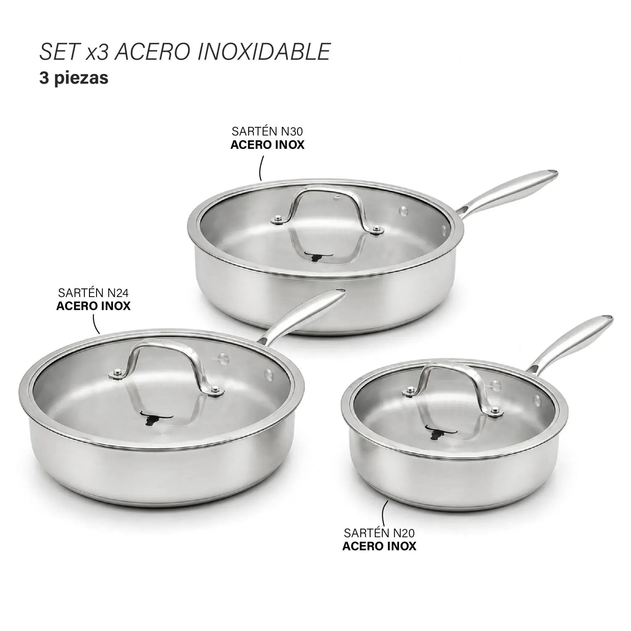 Set x3 Acero Inoxidable