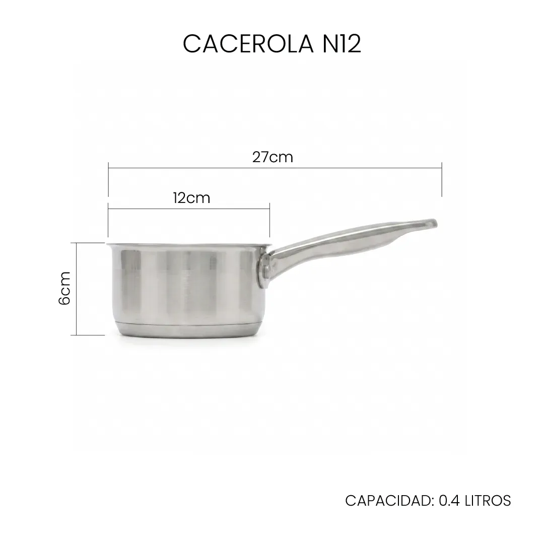 Set x3 Cacerolas | Acero Inox sin Tapa
